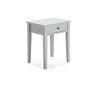 duehome | Mesita de Noche 1 Cajón, Mesilla de Noche, Modelo Vika, Acabado en Gris Soft, Medidas: 46 cm (Largo) x 36,4 cm (Fondo) x 55 cm (Alto)