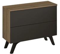 duehome Mesita de noche melamina, roble, 52 x 50 x 34,8