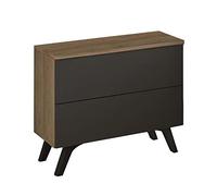 duehome | Mesita de Noche, mesilla Dormitorio Modelo Soto, Color Roble y Grafito, Medidas: 52 cm (Ancho) x 50 cm (Alto) x 34,8 cm (Fondo)