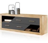 duehome Módulo bajo 2 cajones melamina, cambria, 130 x 50 x 41,4