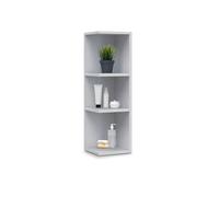 duehome | Modulo Rinconero para Baño, Mueble con Estantes, Modelo Inspire, Acabado en Blanco Brillo, Medidas: 20 cm (Ancho) x 65 cm (Alto) x 19,5 cm (Fondo)