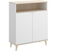 duehome Mueble auxiliar 2 puertas blanco natural