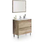 duehome Mueble de baño con espejo Thai 2 cajones, Nordik