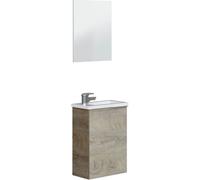 duehome Mueble de lavabo con espejo y lavabo roble alaska