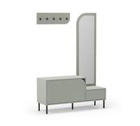 duehome | Mueble recibidor, Mueble de Entrada, Modelo Vela, Acabado en Verde y Negro, Medidas: 112 cm (Largo) x 38,5 cm (Fondo) x 172 cm (Alto)