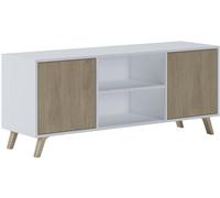 duehome Mueble TV 140 melamina, blanco, 136,8 x 56,9 x 39,6