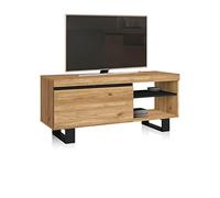 duehome | Mueble TV con 1 Puerta, Mueble Salón, Almacenaje Comedor, Modelo Ebos, Acabado en Roble Nude y Ceniza, Medidas: 120 cm (Largo) x 39,6 cm (Fondo) x 53 cm (Alto)