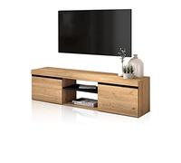 duehome | Mueble TV con 2 Puertas, Mueble Salón, Almacenaje Comedor, Modelo Ebos, Acabado en Roble Nude y Ceniza, Medidas: 140 cm (Largo) x 39,6 cm (Fondo) x 40 cm (Alto)