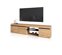 duehome | Mueble TV con 3 Puertas, Mueble Salón, Almacenaje Comedor, Modelo Ebos, Acabado en Roble Nude y Ceniza, Medidas: 160 cm (Largo) x 39,6 cm (Fondo) x 40 cm (Alto)