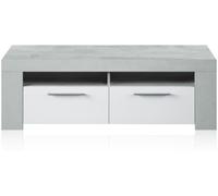 duehome Mueble tv dara melamina, blanco artik, 120 x 40 x 42