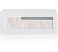 duehome Mueble tv gian melamina, blanco artik, 139 x 53 x 42