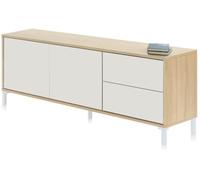 duehome Mueble tv lea melamina, blanco artik, 130 x 47 x 41