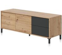 duehome Mueble tv lea melamina, gris, 130 x 47 x 41