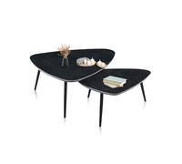 duehome | Onix, Mesa Nido Salon, Juego de Mesas de Centro, Acabado en Negro, Medidas Composicion: 150 cm (Largo) x 80 cm (Ancho) x 35-28 cm (Alto)