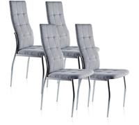 duehome Pack 4 sillas de comedor Diana Metal, Tejido, 44 x 100 x 57cm