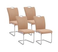 duehome | Pack 4 Sillas de Comedor, Sillas Salon, Modelo Dana, Acabado en Tejido Beige, Medidas: 44 cm (Ancho) x 61 cm (Largo) x 98 cm (Alto)