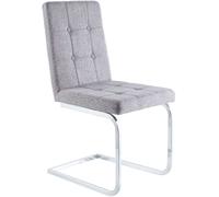 duehome Pack 4 sillas de comedor Vanity Símil, Gris, 45 x 93 x 58cm
