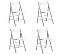 duehome | Pack 4 Sillas Plegables, Silla Auxiliar, Modelo Pisa, Acabado en Color Blanco, Medidas: 45,5 cm (Ancho) x 47 cm (Largo) x 78,5 cm (Alto)
