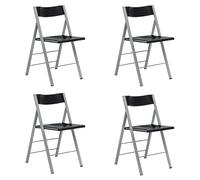 duehome | Pack 4 Sillas Plegables, Silla Auxiliar, Modelo Pisa, Acabado en Negro, Medidas: 45,5 cm (Ancho) x 47 cm (Largo) x 78,5 cm (Alto)