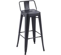 duehome Pack 4 taburetes altos apilables, chapa, negro, 33 x 93 x 30