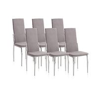 duehome | Pack 6 sillas de Comedor, salón o Cocina, Silla Acabado en Tela Jarama Color Marengo, Modelo Sakura, Medidas: 43 cm (Ancho) x 53 cm (Largo) x 110 cm (Alto)