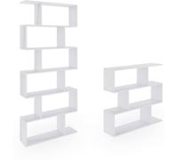 duehome Pack estanterías zoe melamina, blanco, 80 x 192 x 24