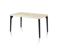 Padma, Mesa de Comedor Fija, Mesa Cocina, Mesa Salon, Acabado en Roble y Negro, Medidas: 140 cm (Largo) x 80 cm (Ancho) x 76 cm (Alto)