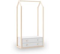 duehome Perchero juvenil Breeze madera, blanco, 80 x 170 x 40