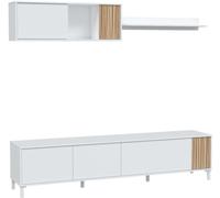 duehome Salón melamina, blanco artik, 200 x 47 x 40