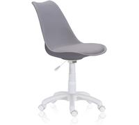 duehome Silla de escritorio pvc, gris, 60 x 79-89 x 60