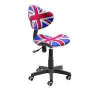 duehome | Silla de Escritorio, Silla de Estudio, Silla Juvenil, Acabado en Tejido Transpirable, Color British, Modelo Bambola, Medidas: 53 cm (Ancho) x 53 cm (Fondo) x 82-94 cm (Alto)