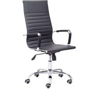 duehome Silla de oficina Letter símil piel Símil, Negro, 64 x 106 116 x 64