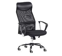 duehome | Silla de Oficina, Silla de Despacho, Escritorio o Estudio, Acabado en Tejido Transpirable Color Negro, Modelo Mega, Medidas: 60,5 cm (Ancho) x 65 cm (Fondo) x 108,5-116,5 cm (Alto)