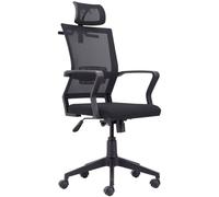 duehome Silla de oficina Winner Tapizado, Negro, 64 x 117 127 x 64