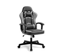 duehome Silla Gaming Ergonómica Raptor, Diseño Racing, Altura Regulable | Para Escritorio, Negro y Gris, Videojuegos, Teletrabajo, Estudio, Asiento Acolchado, Ruedas 360°, 50 x 68 x 116-125 cm