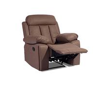 duehome | Sillón 1 Plaza Reclinable, Butaca Relax, Modelo Kendal, Acabado en Tejido Color Chocolate, Medidas: 99 cm (Ancho) x 97 (Largo) x 101 cm (Alto)