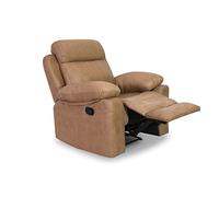 duehome | Sillón 1 Plaza Reclinable, Butaca Relax, Modelo Nellie, Acabado en Tejido Color Piedra, Medidas: 106 cm (Ancho) x 102 cm (Alto) x 96 cm (Fondo)