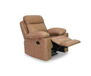 duehome | Sillón 1 Plaza Reclinable, Butaca Relax, Modelo Nellie, Acabado en Tejido Color Piedra, Medidas: 106 cm (Ancho) x 102 cm (Alto) x 96 cm (Fondo)
