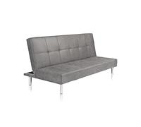 duehome | Sofa Cama, Sofa Clic-clac, Asiento de Descanso, Modelo Kare, Acabado en Tejido Gris Cemento, Medidas: 188 cm (Largo) x 38-86 cm (Alto) x 89-112 cm (Fondo)
