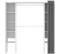 duehome Vestidor con cortina 180-110 cm blanco