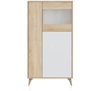 duehome Vitrina lira melamina, blanco artik, 77 x 142 x 33