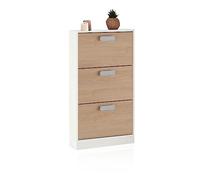 duehome | Zapatero 3 Puertas, Zapatero Estrecho, Modelo Play, Acabado en Color Andersen y Tofe, Medidas: 108 cm (Alto) x 60 cm (Ancho) x 17 cm (Fondo)