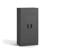 duehome | Zapatero Armario, Mueble Auxiliar, Acabado en Gris Grafito, Modelo Liam 55, Medidas: 55 cm (Largo) x 108 cm (Alto) x 36 cm (Fondo)