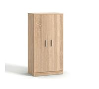 duehome | Zapatero Armario, Mueble Auxiliar, Acabado en Roble Canadian, Modelo Liam 55, Medidas: 55 cm (Largo) x 108 cm (Alto) x 36 cm (Fondo)