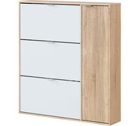 duehome Zapatero con 4 puertas roble canadian y blanco