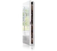 duehome Zapatero con espejo melamina, blanco, 50 x 180 x 20