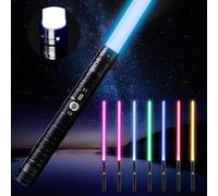 Dueling Metal Hilt - Sable de luz FX intercambiable de 7 colores, 3 fuentes de sonido, serie negra, para duelo pesado real para fiesta de cosplay de Star Wars, regalo de cumpleaños (77 cm, negro)
