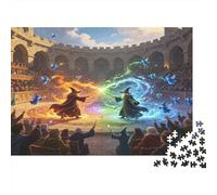Duelo de Magos Arena Puzzle de 1000 Piezas Papel Puzzle para Adultos Escena de Fantasía Mágica Puzzle para Toda la Familia Relajación Decoración Regalo 52x38cm/1000pcs