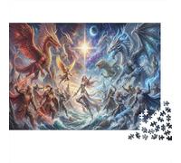 Duelo de Sangre de Dragón Puzzle 1000 Piezas Adultos Y Niños,Desafío,14 Años+,Deco Pared,Rompecabezas,Premium,Cartón,Regalo Ideal,Anti-estrés,Relax,Reto,Educativo 38x26cm
