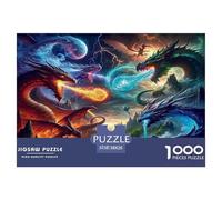 Duelo del Dragón Puzzle 1000 Piezas, Juego Educativo, Desafío, para Adultos Y Niños Mayores De 12 Años Un Rompecabezas Desafiante - Decoración del Hogar 38x26cm/1000pcs